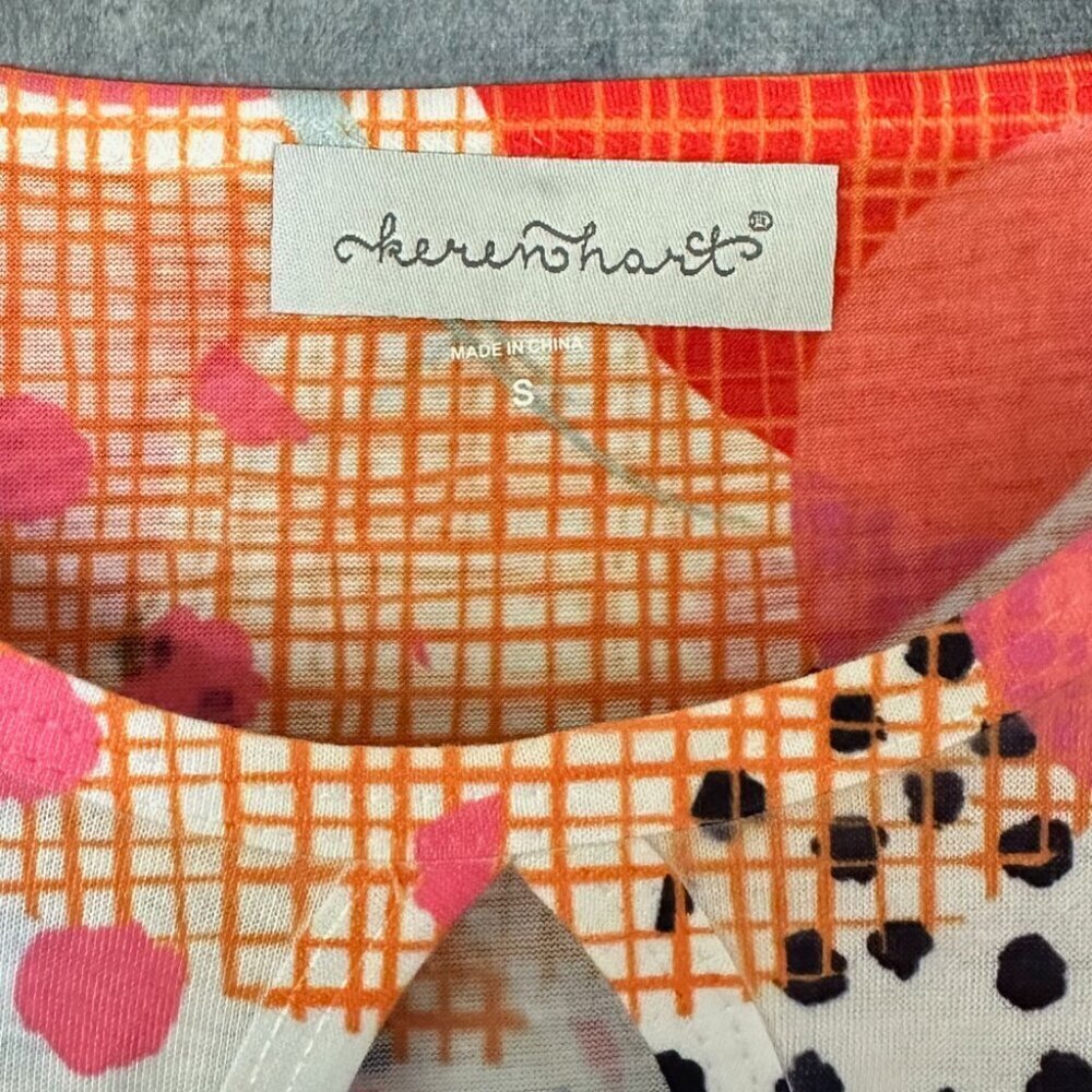 Keren Hart Direct-Print Sequined Summer Top, Size S, EUC - Picture 3 of 5